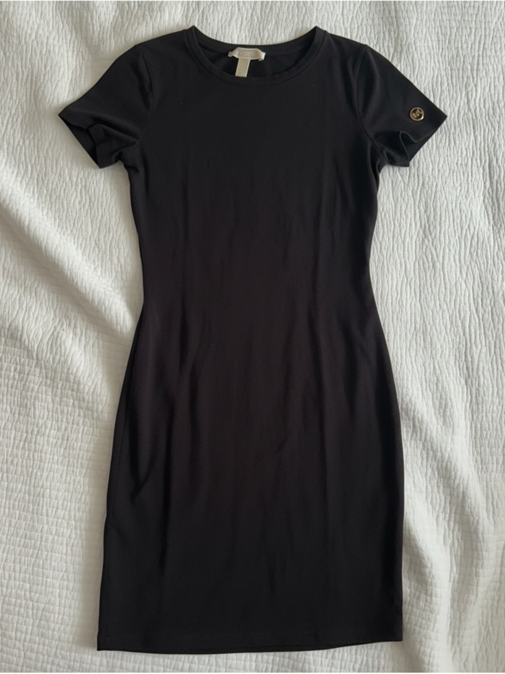 Michael Kors Black Short-Sleeve Bodycon Dress